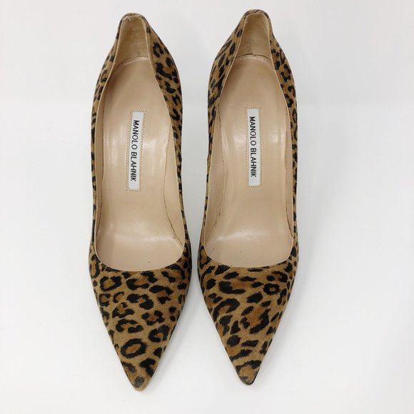 Manolo Blahnik BB Leopard Print Suede Pump Heel EU38 - Picture 14 of 16